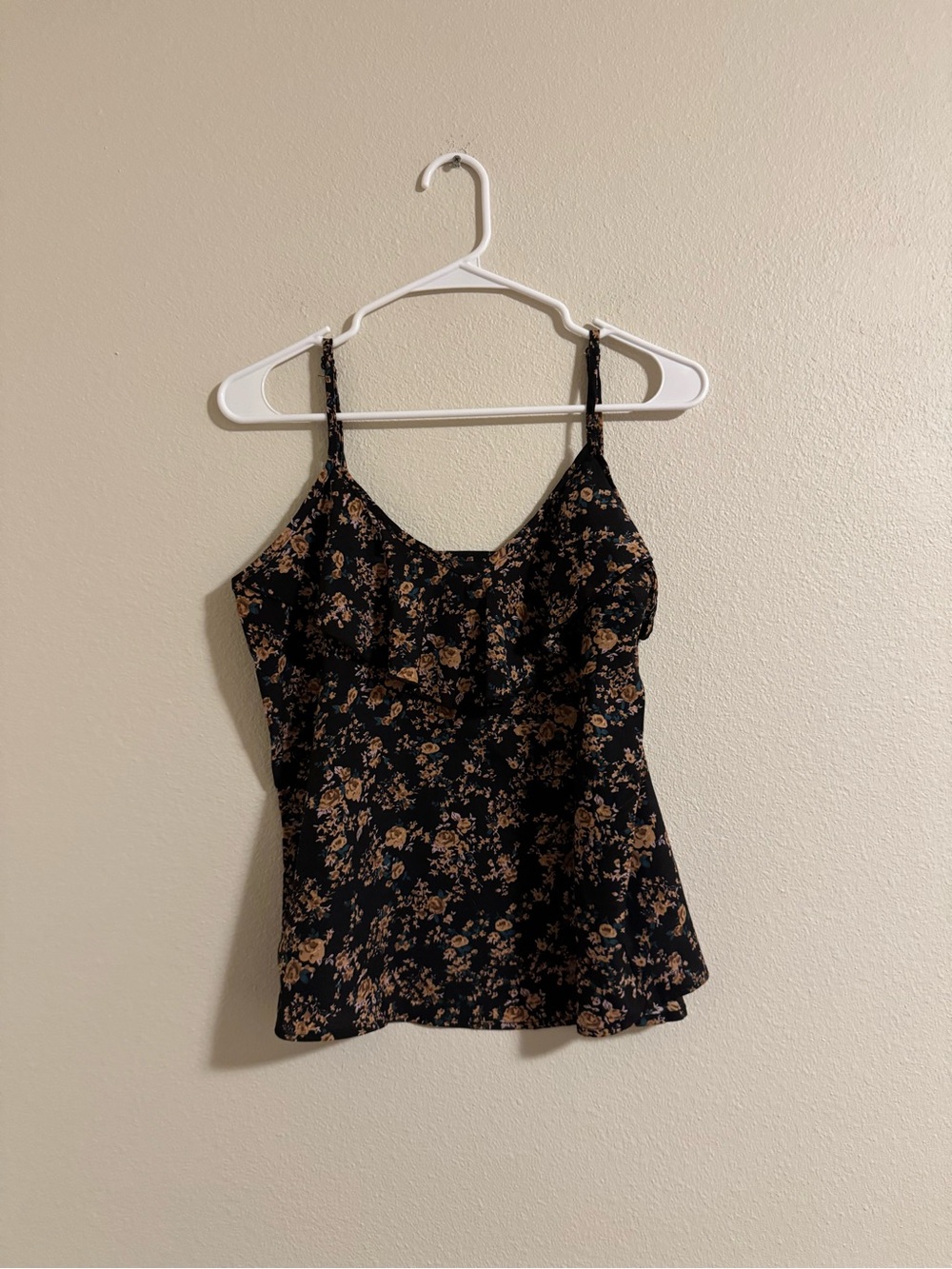 Floral Black Spaghetti Strap Camisole